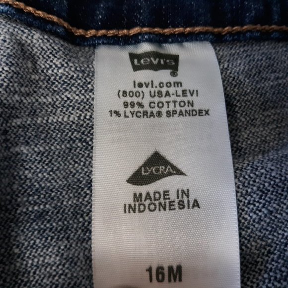 Levi's 525 Women's Bootcut Jeans Size 16 Dark Wash Blue Denim Frayed Raw Hem - Picture 15 of 15